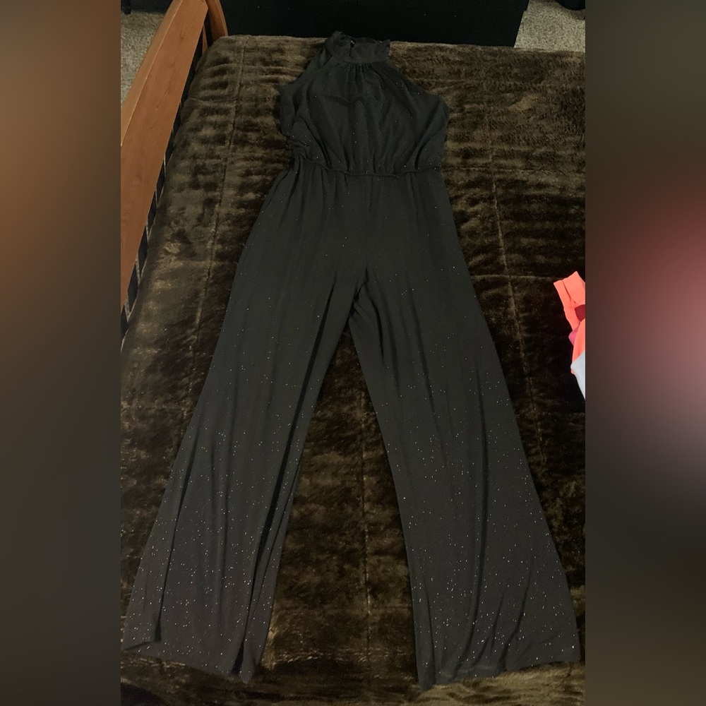 Enfocus Studio Black Jumpsuit with Glitter Accents